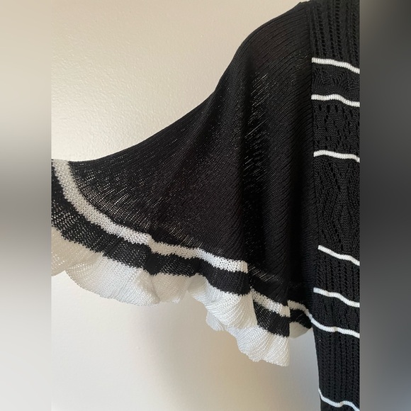 NWT Sezane Brunella Knit Mini Dress Black White Stripe | size XS - Picture 11 of 11